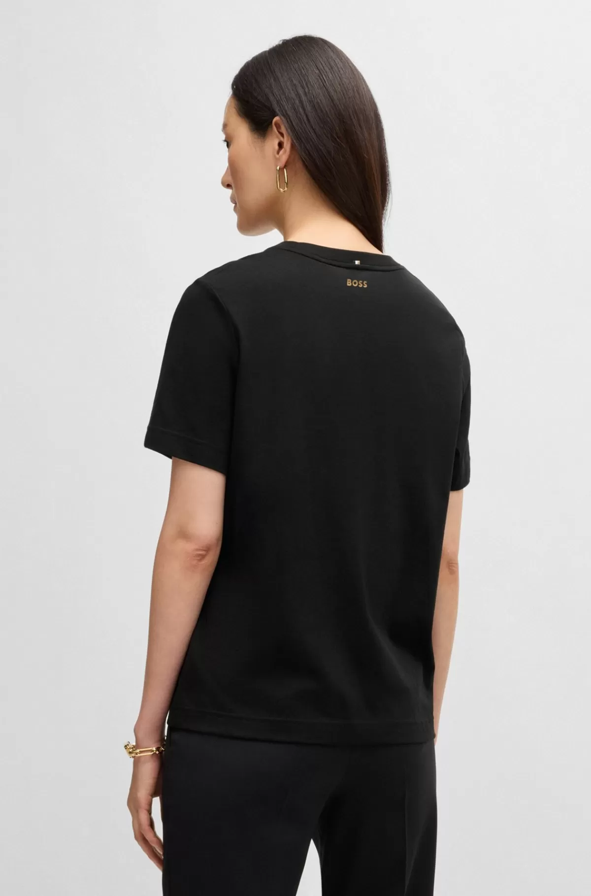 HUGO BOSS T-shirt Med Relaxed Fit I Bomuldsjersey Sort Clearance
