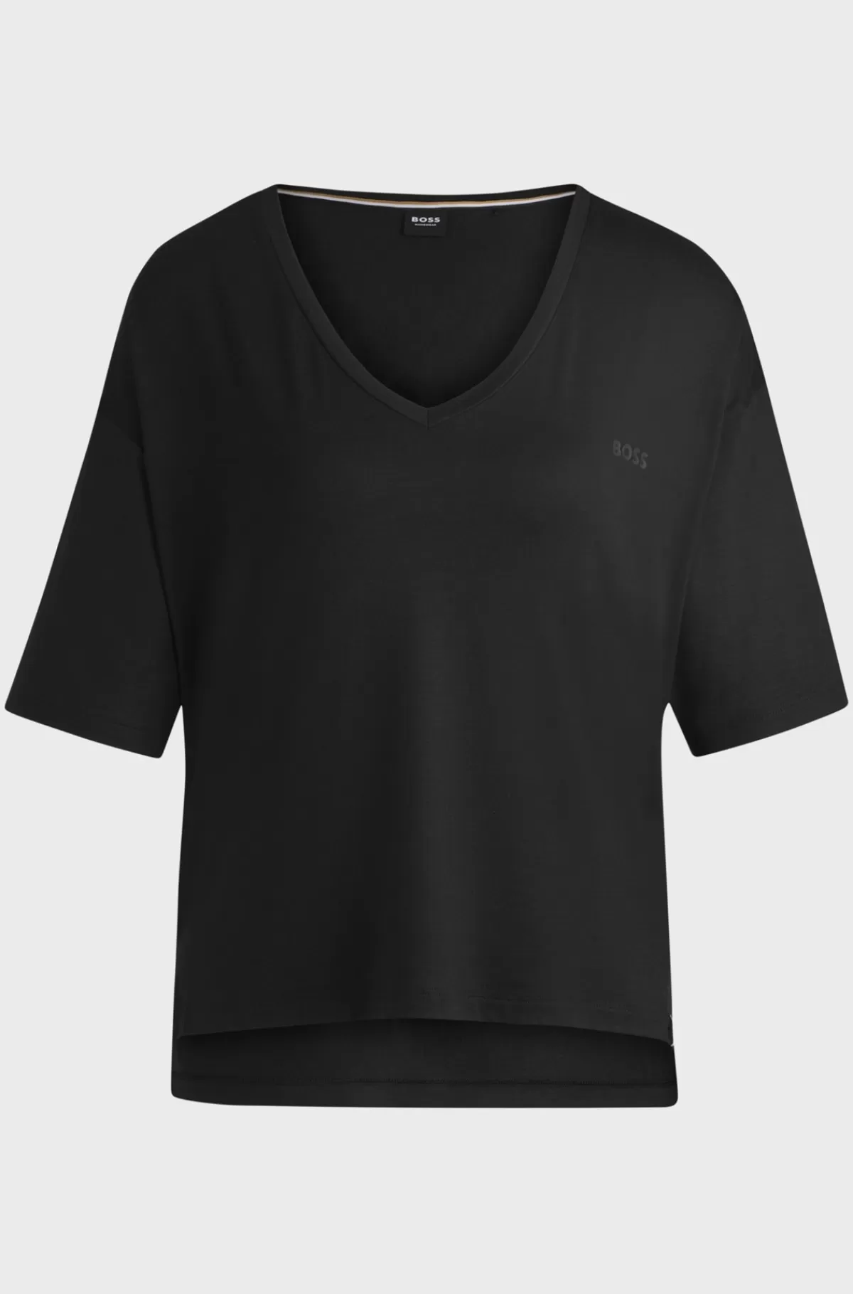 HUGO BOSS T-shirt Med Relaxed Fit Og V-hals I Jerseystof Med Stræk Sort Outlet