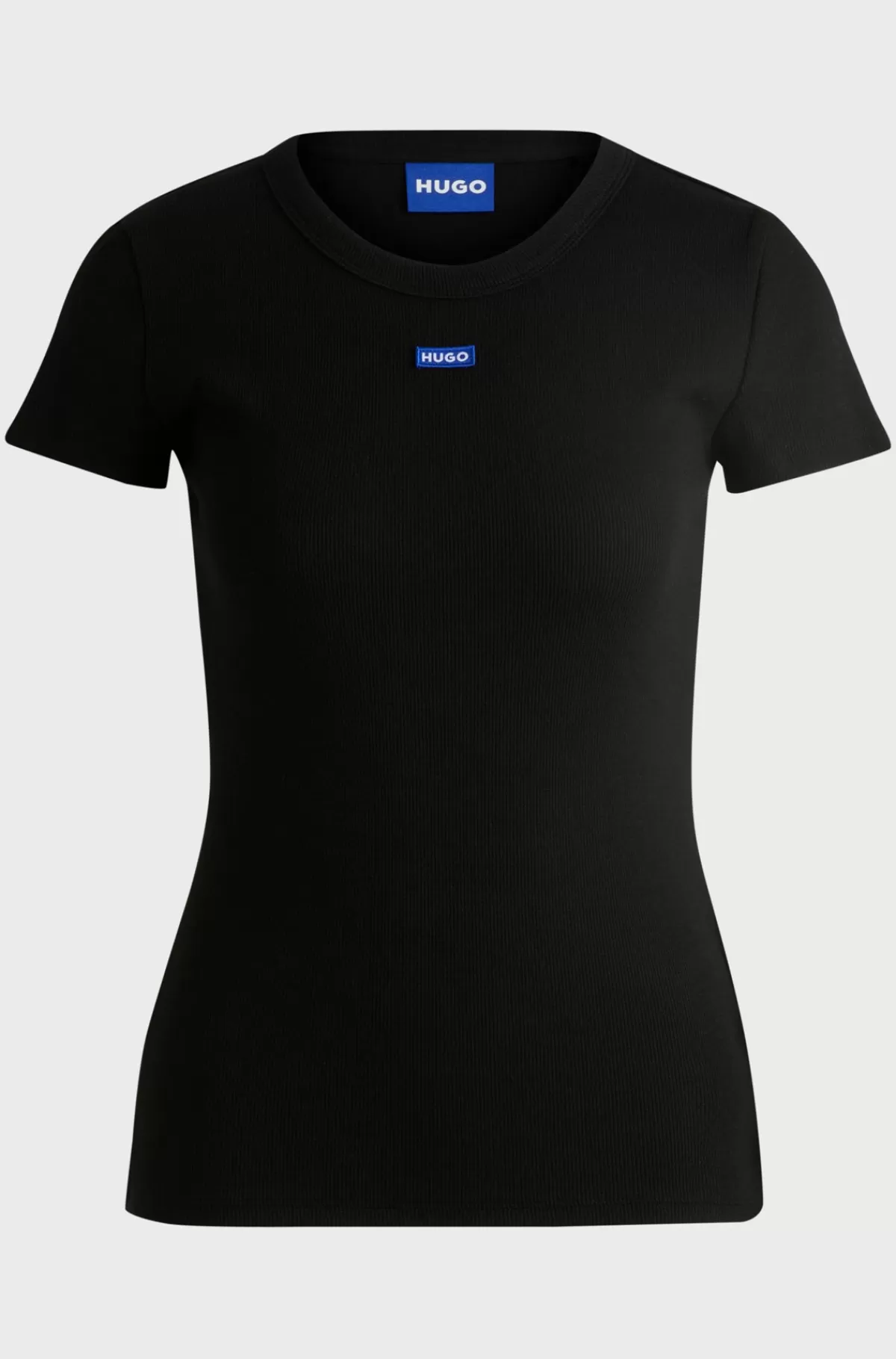 HUGO BOSS T-shirt Med Slim Fit I Bomuld Med Stræk Og Med Logomærkat Sort Best