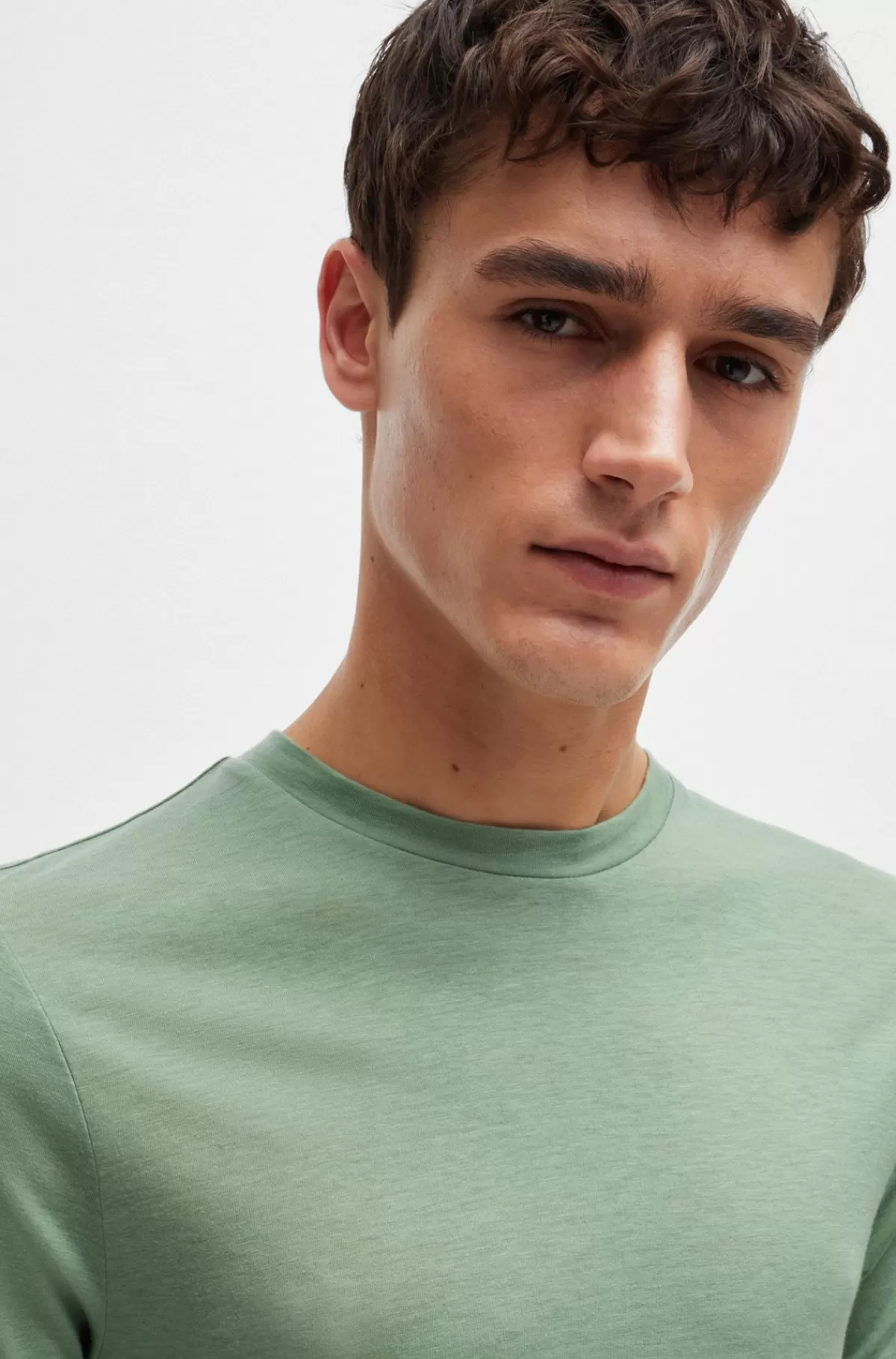 HUGO BOSS T-shirt Med Slim Fit I Performance-stof Lysegrøn Cheap