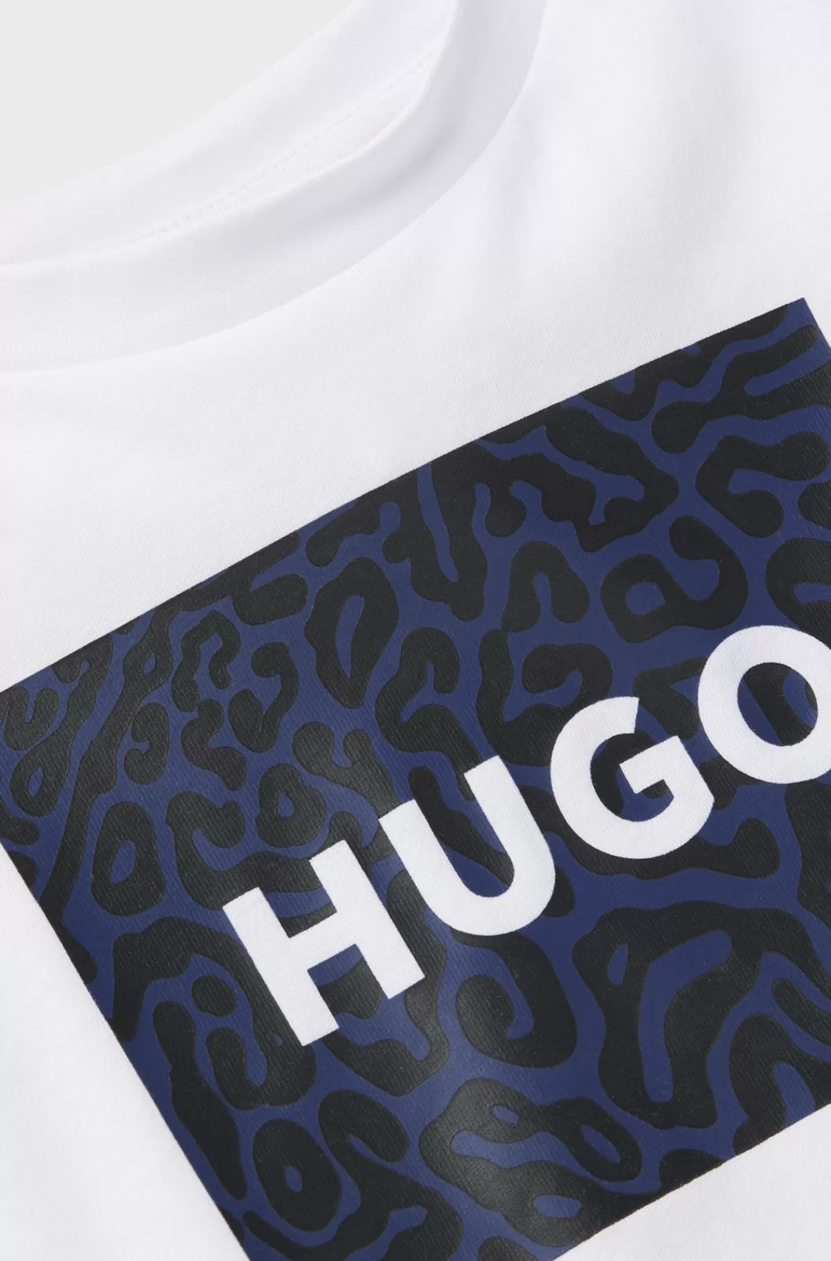HUGO BOSS T-shirt Til Børn Af Bomuld Med Firkantet Logo Med Dyreprint Mønstret Hot