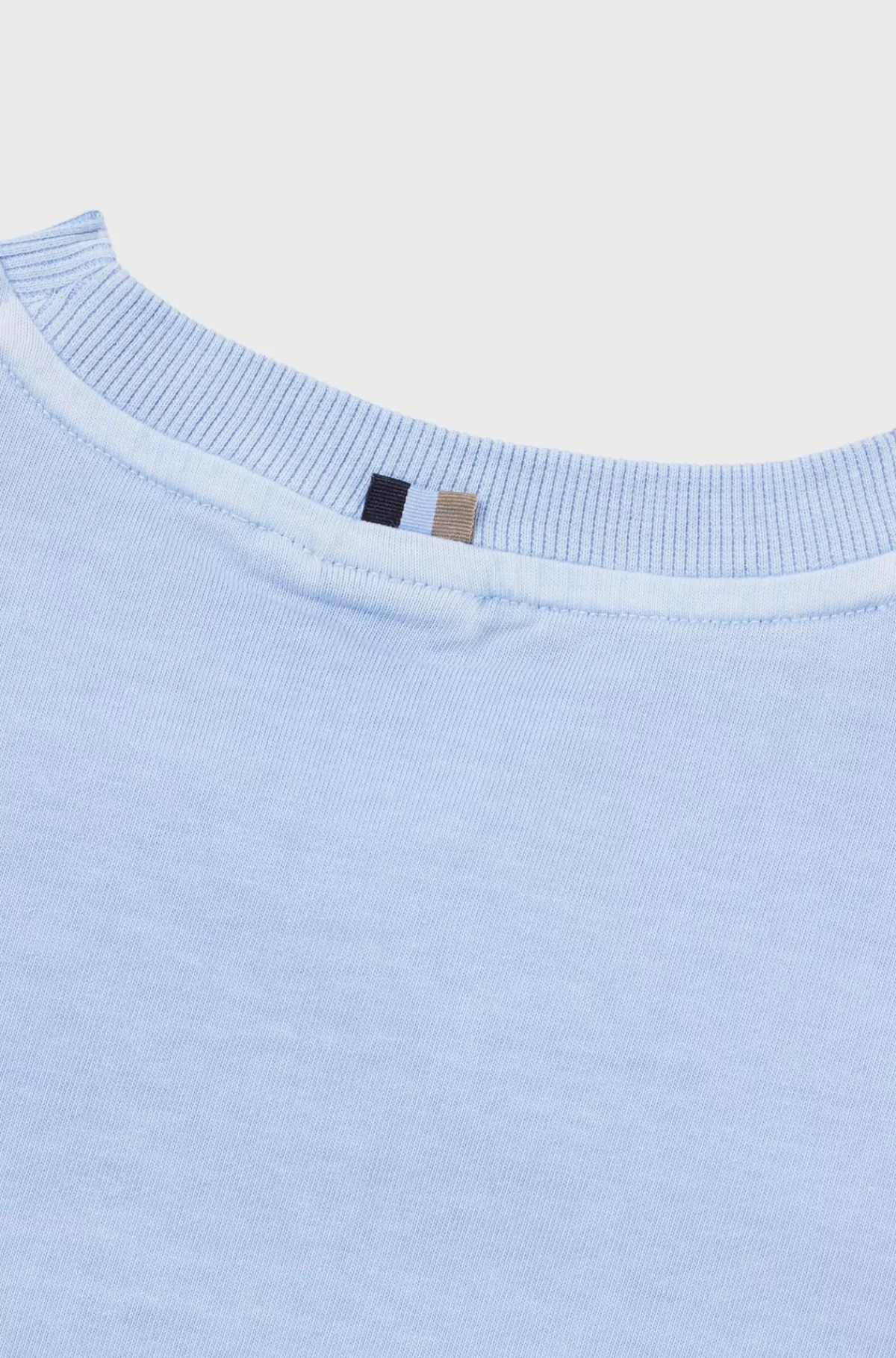 HUGO BOSS T-shirt Til Børn I Bomuld Med Broderet Logo Og Falmet Effekt Lyseblå Fashion