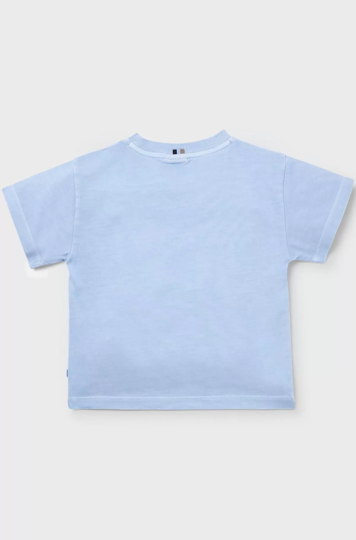 HUGO BOSS T-shirt Til Børn I Bomuld Med Broderet Logo Og Falmet Effekt Lyseblå Fashion