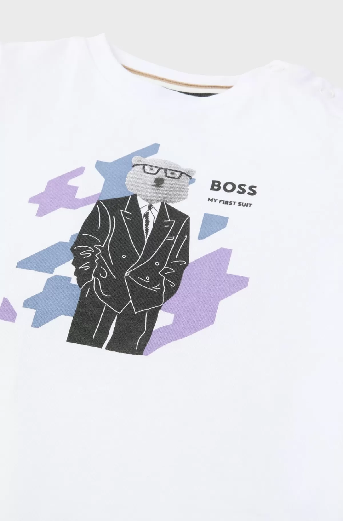 HUGO BOSS T-shirt Til Børn I Bomuld Med Den Nye Sæsons Grafik Hvid Sale