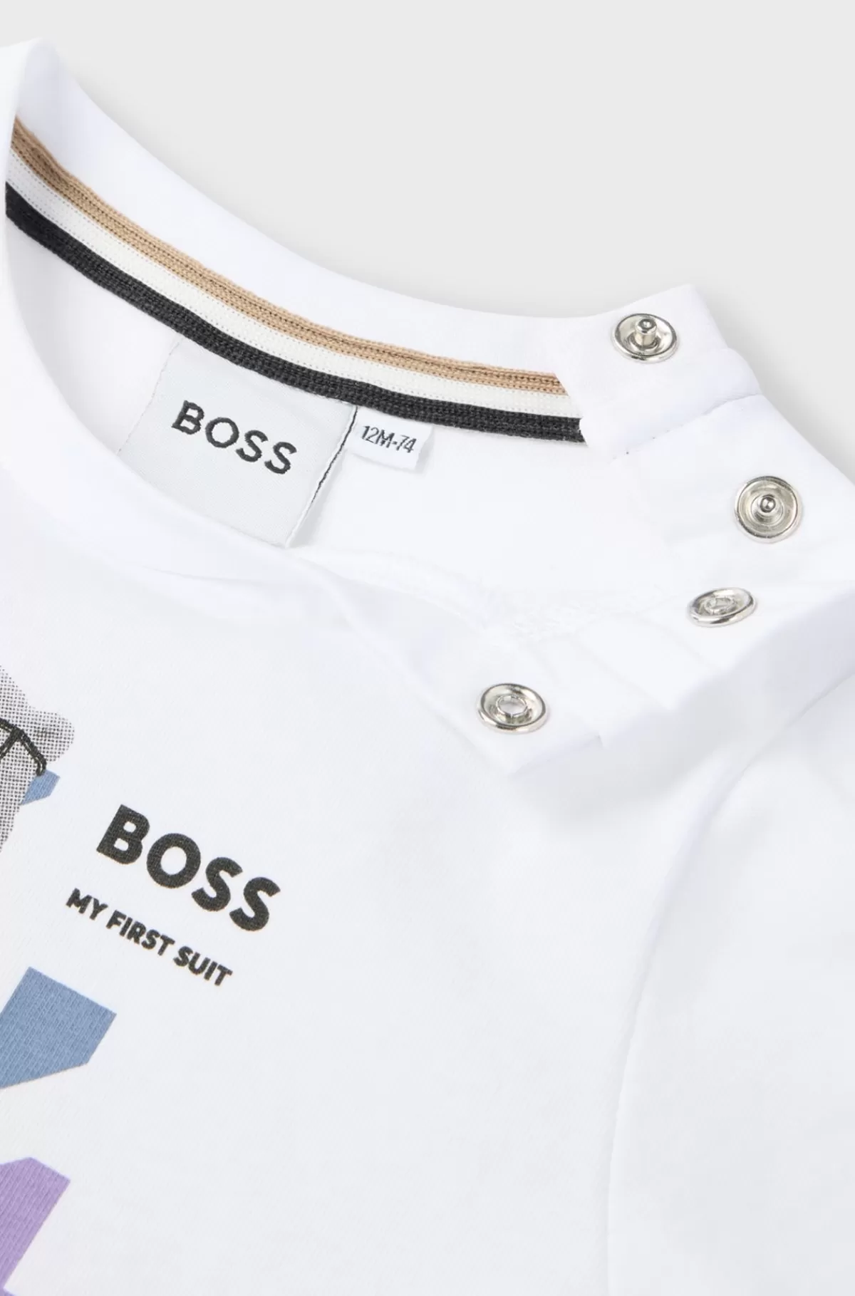 HUGO BOSS T-shirt Til Børn I Bomuld Med Den Nye Sæsons Grafik Hvid Sale