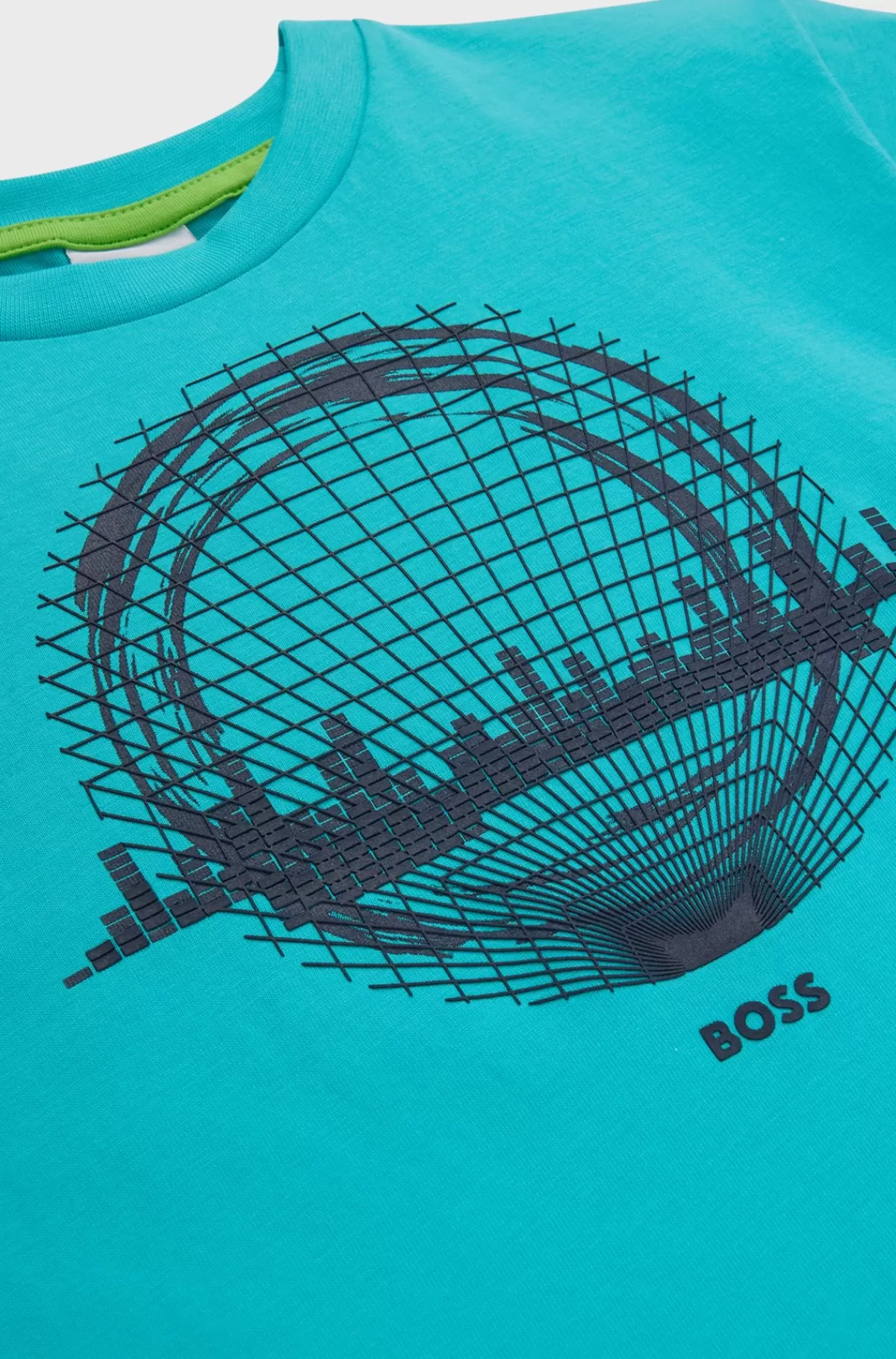 HUGO BOSS T-shirt Til Børn I Bomuld Med Loose Fit Og årstidens Print Turkis Sale