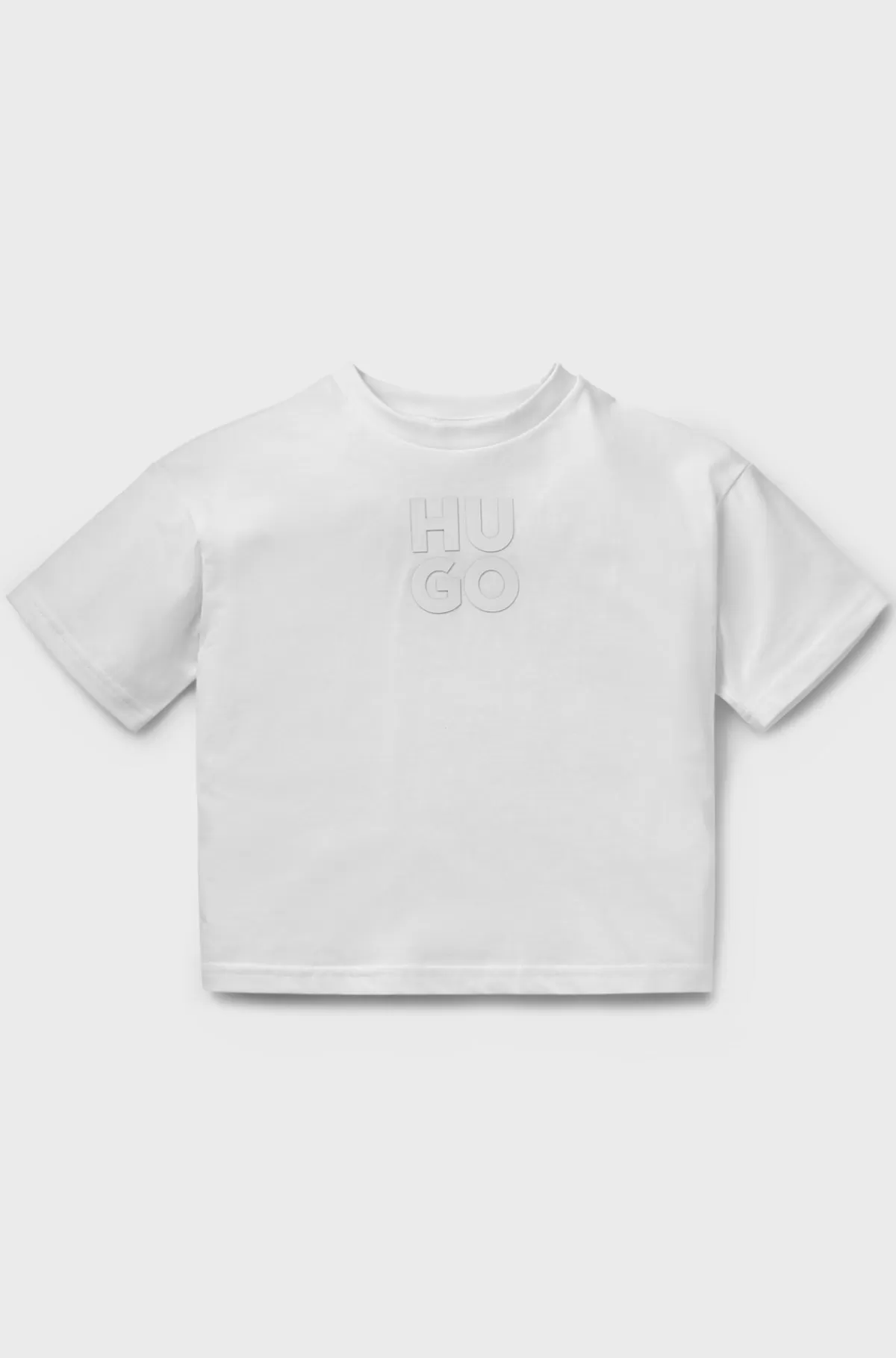 HUGO BOSS T-shirt Til Børn I Bomuld Med Loose Fit Og Stablet Logo Hvid Shop