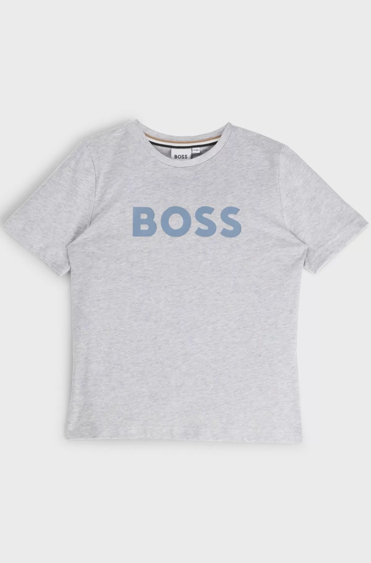 HUGO BOSS T-shirt Til Børn I Bomuld Med Regular Fit Og Logoprint Lysegrå Best