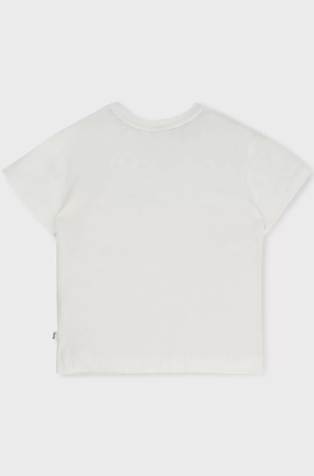 HUGO BOSS T-shirt Til Børn I Bomuld Med Stræk Og Dobbelt B-monogram Hvid Fashion
