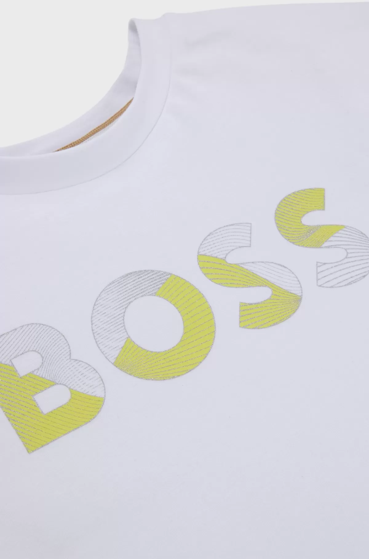 HUGO BOSS T-shirt Til Børn I Bomuld Med Stræk Og Glansfuldt Logoprint Hvid Sale