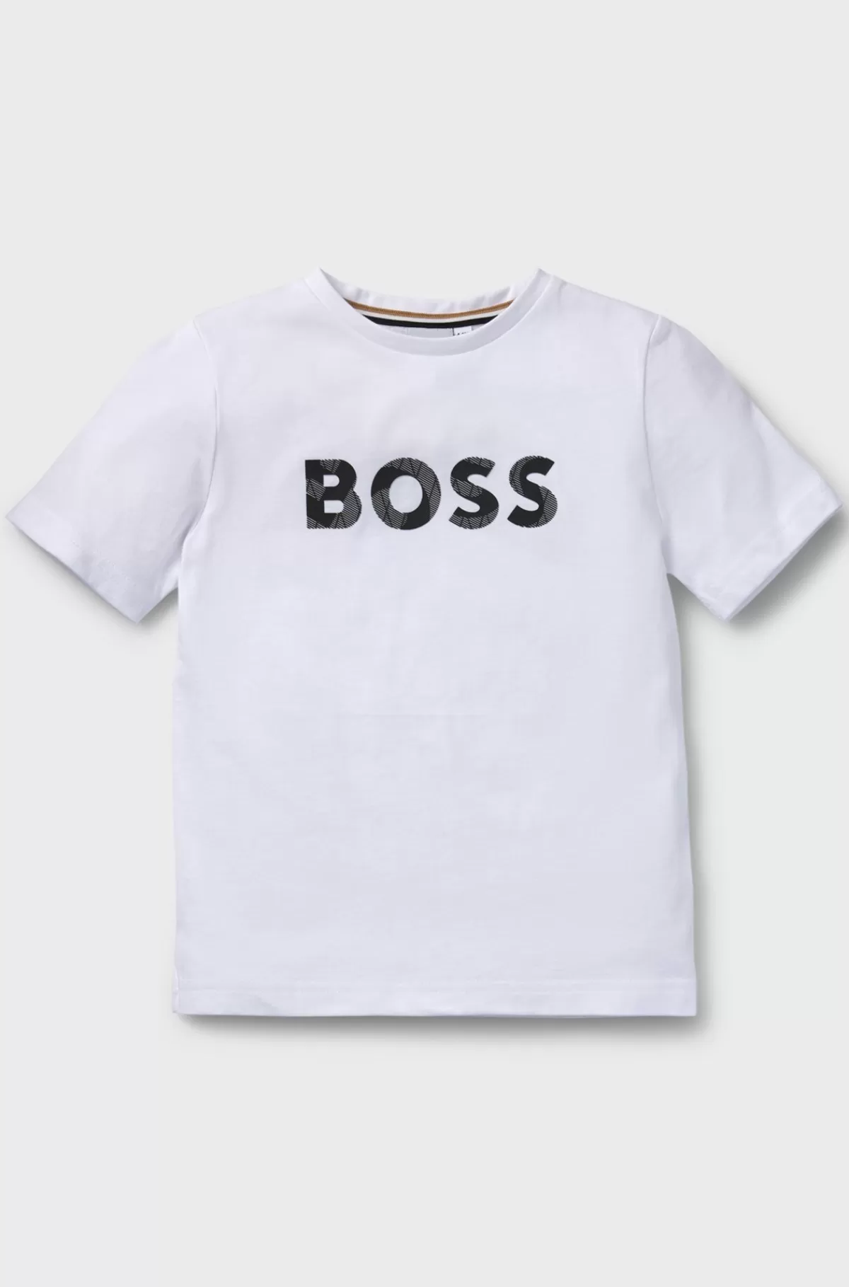 HUGO BOSS T-shirt Til Børn Med Regular Fit I Bomuld Med Logoprint Hvid Outlet