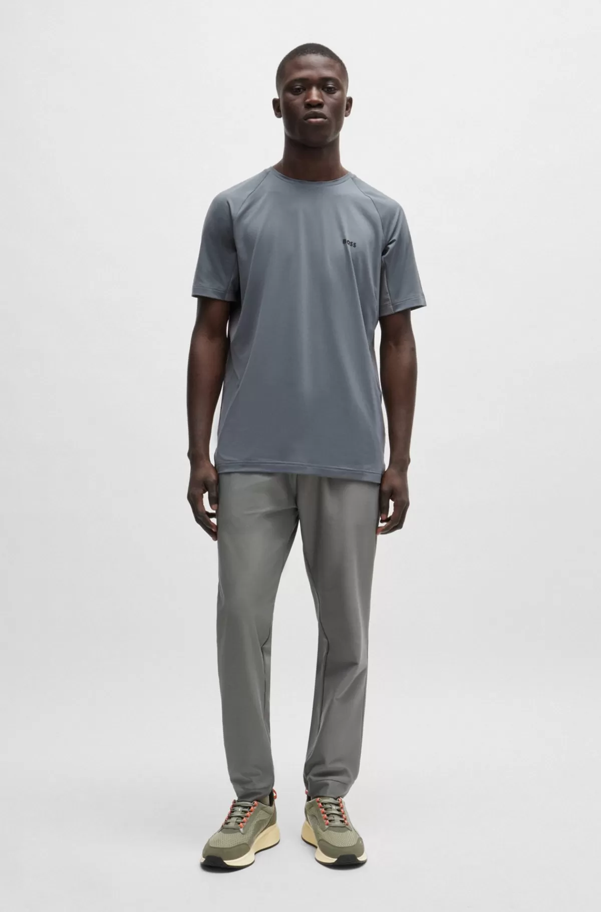 HUGO BOSS TTNM EVO Sneakers I Ruskind, Læder Og Mesh Med Sål Med Fiskebensmønster Lysegrøn New