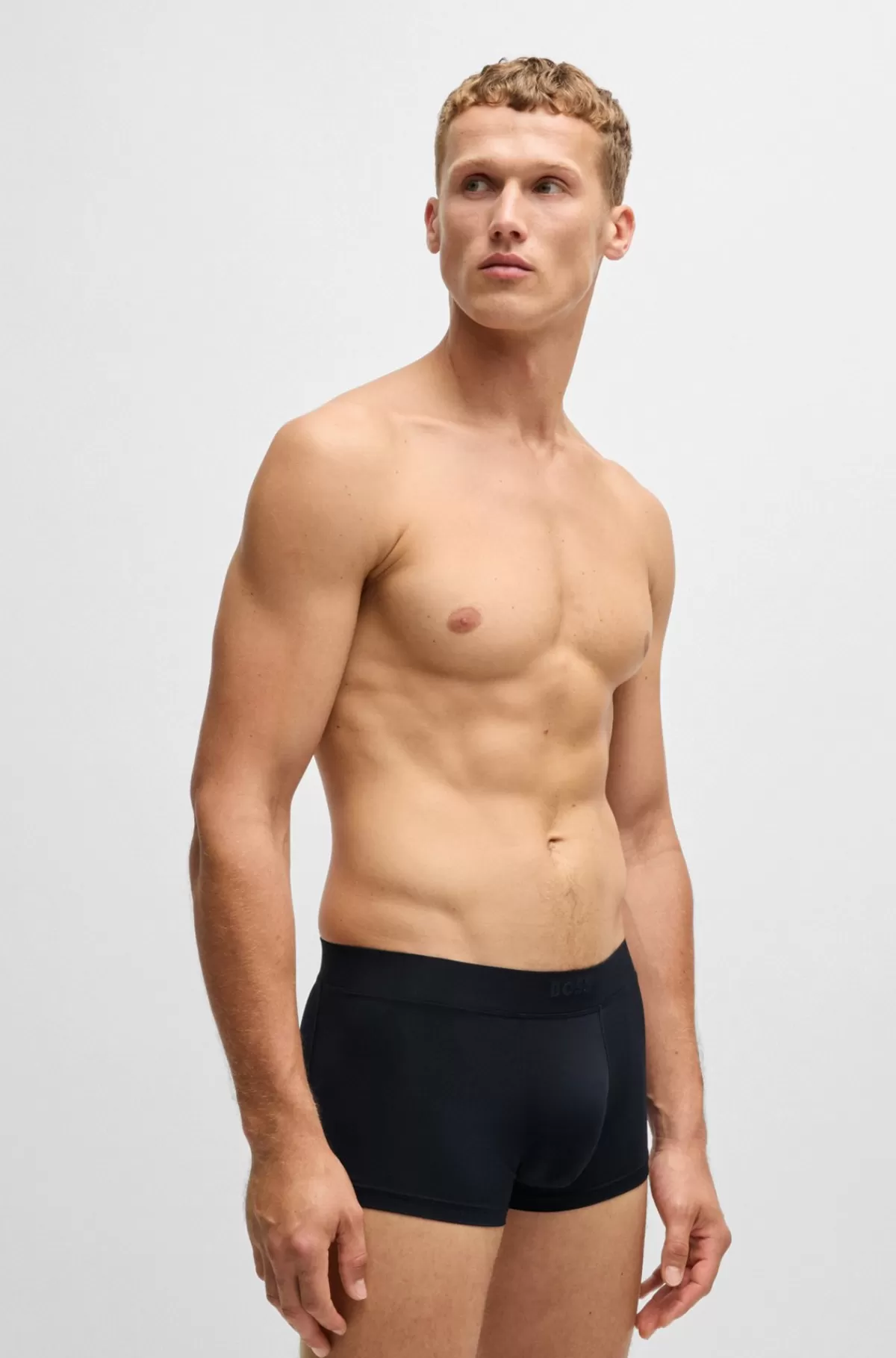 HUGO BOSS Underbukser I Mikrofiber Med Et Silikonelogo I Linningen Mørkeblå Fashion