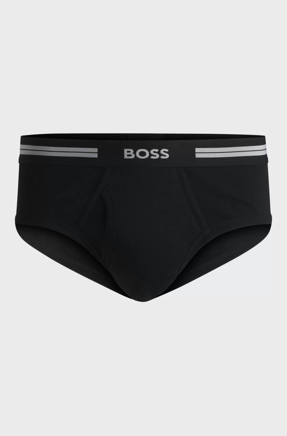 HUGO BOSS Underbukser I Ribbet Bomuld Med Logolinning Sort Online
