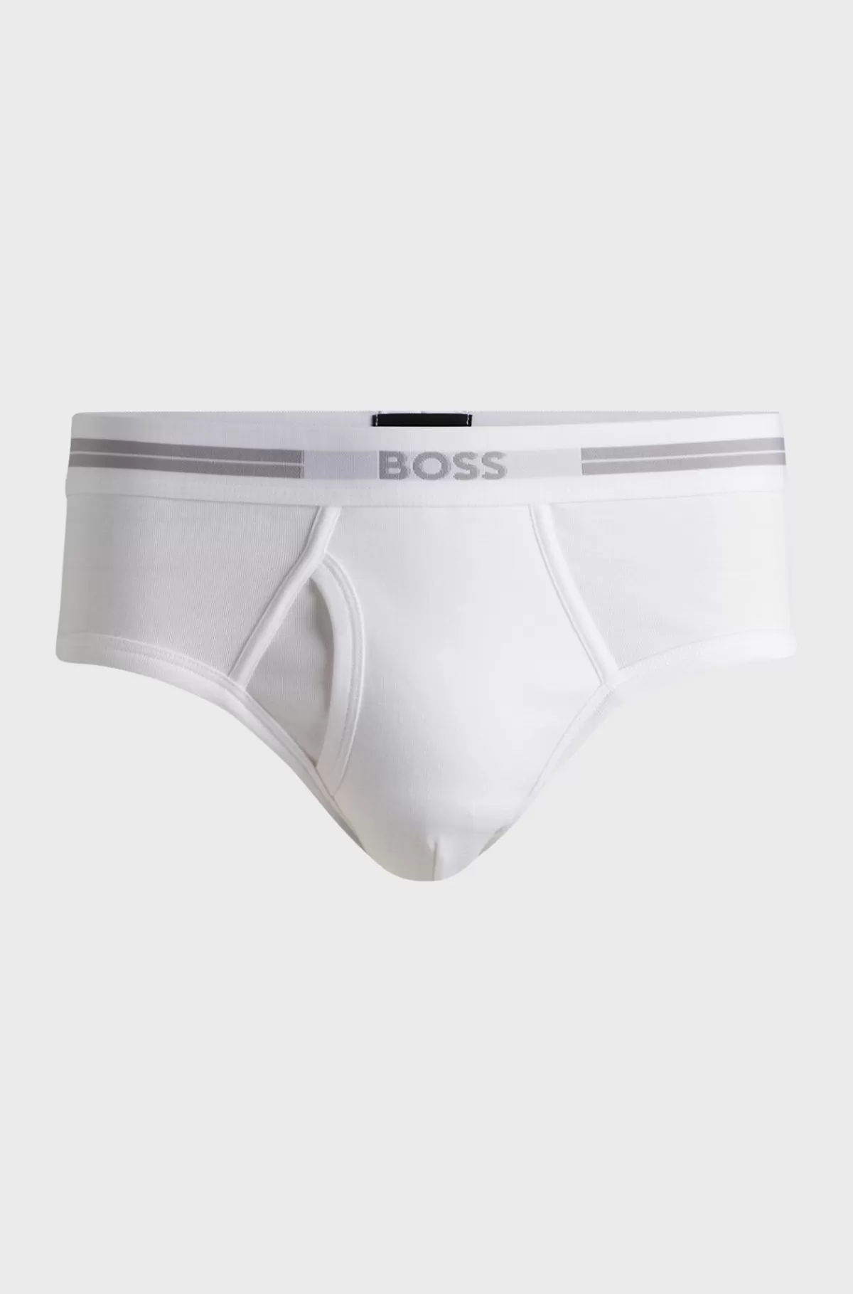 HUGO BOSS Underbukser I Ribbet Bomuld Med Logolinning Hvid Outlet