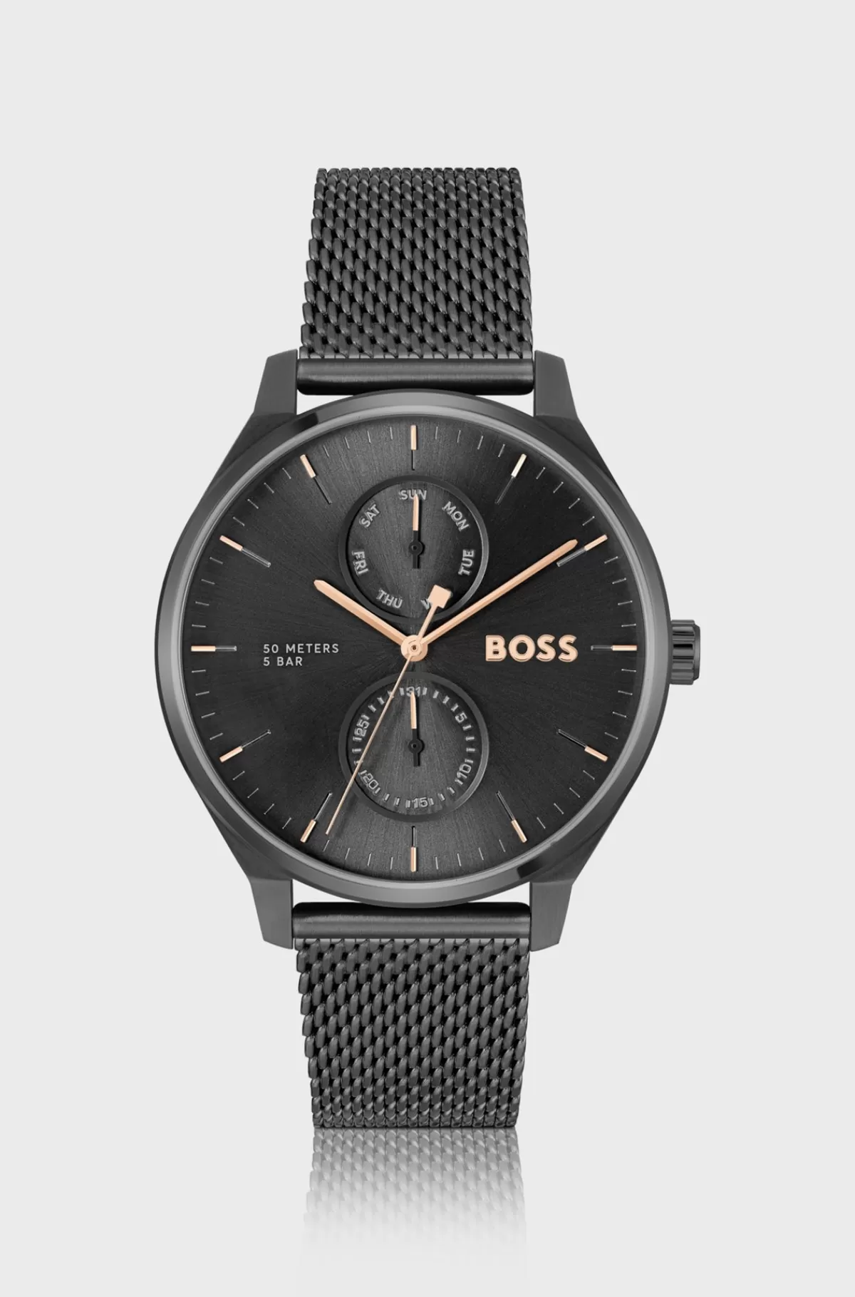 HUGO BOSS Ur Med Meshrem Og Urskive Sort Clearance