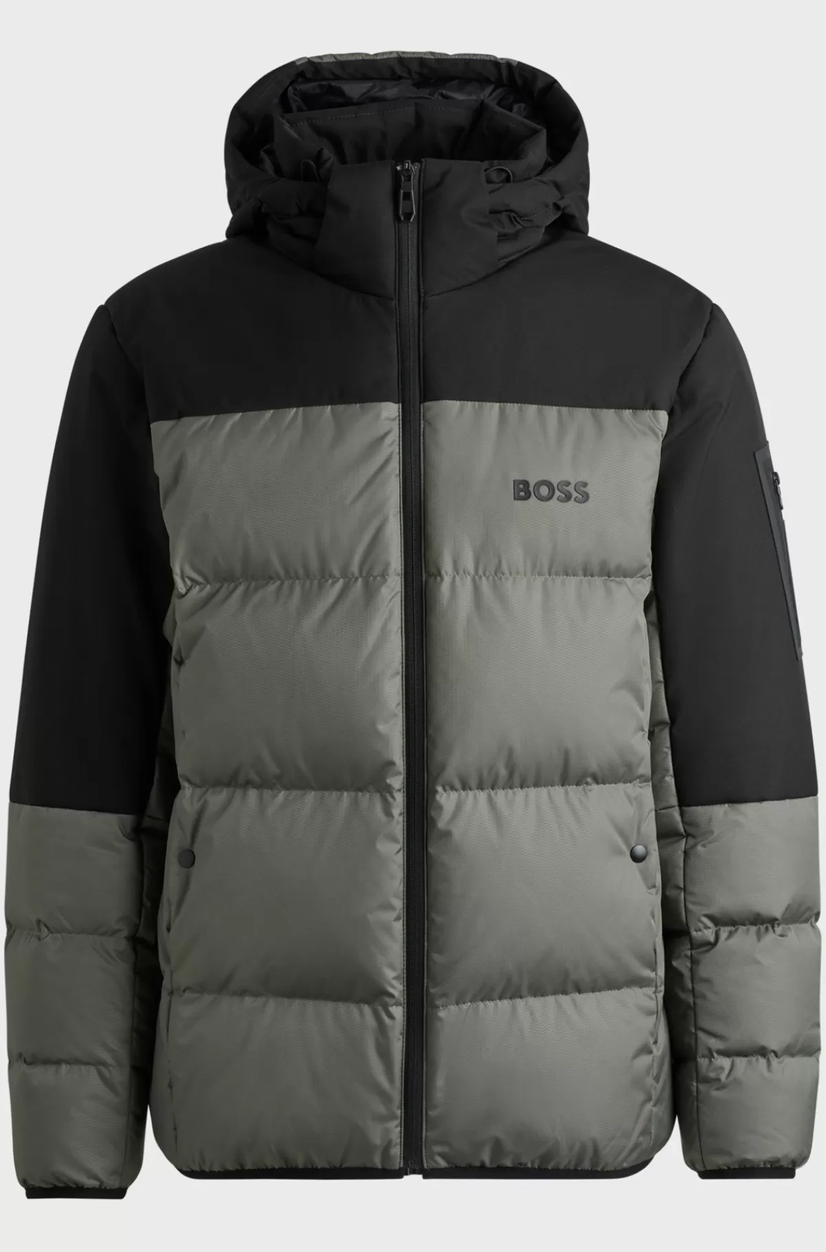 HUGO BOSS Vandskyende Dunjakke Med Aftagelig Hætte Grå Best
