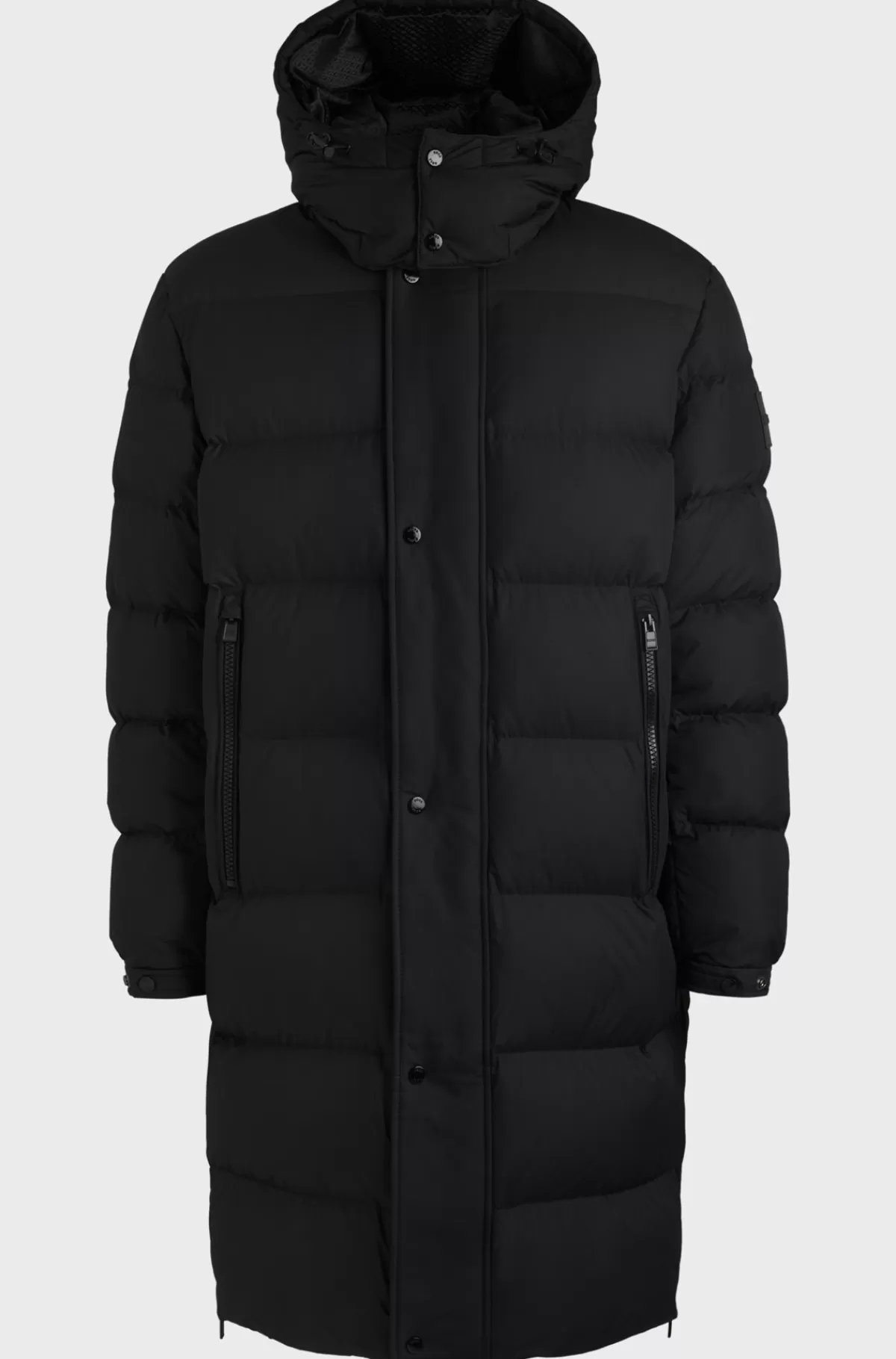 HUGO BOSS Vandskyende Dunjakke Med Aftagelig Hætte Sort Hot