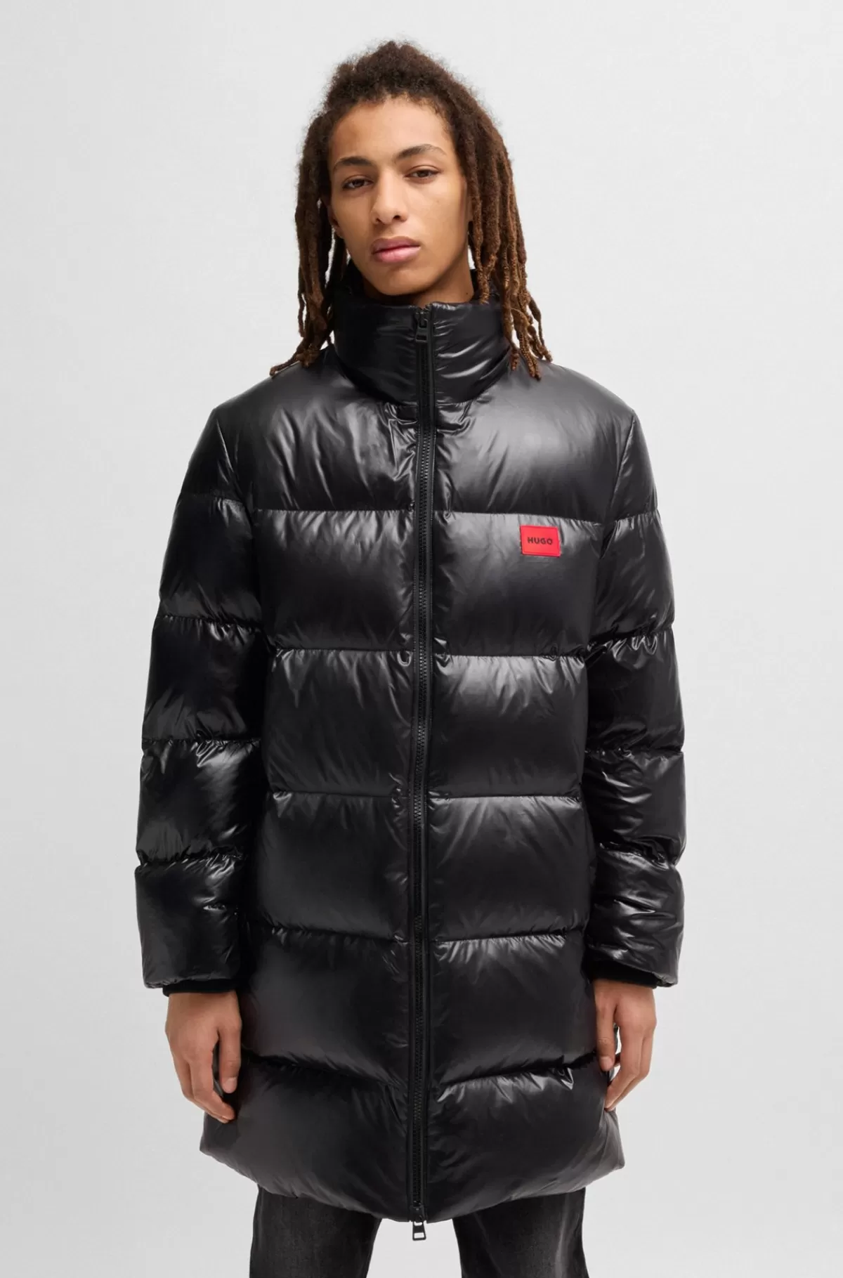 HUGO BOSS Vandskyende Dunjakke Med Logo Sort Cheap