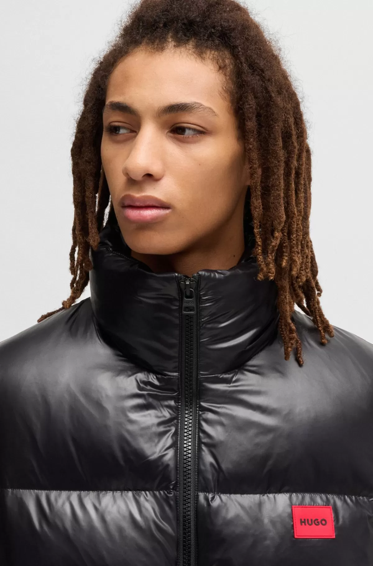 HUGO BOSS Vandskyende Dunjakke Med Logo Sort Cheap