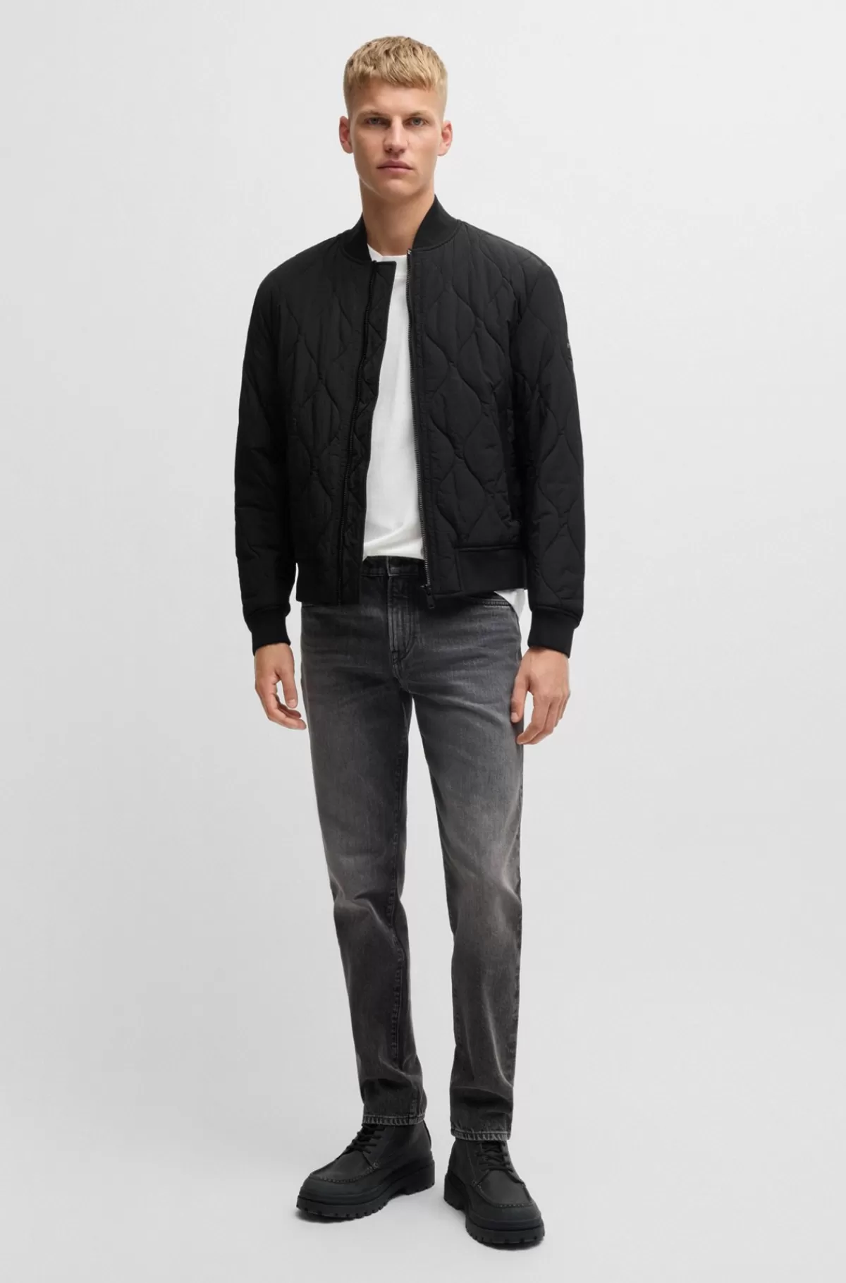 HUGO BOSS Vandskyende Jakke Med Løgquiltning Sort Best