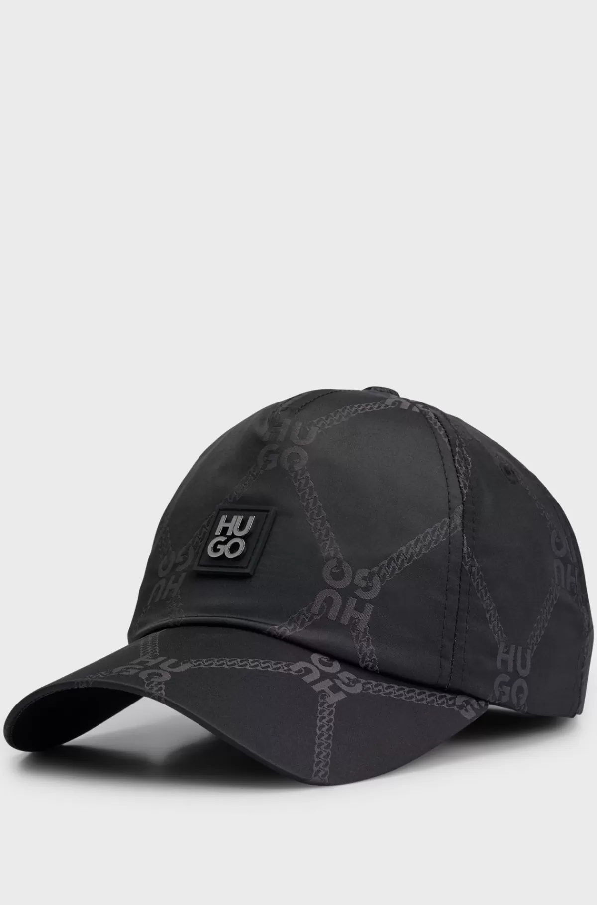 HUGO BOSS Vandskyende Kasket Med Fem Paneler Og Stablet Logo Sort Shop