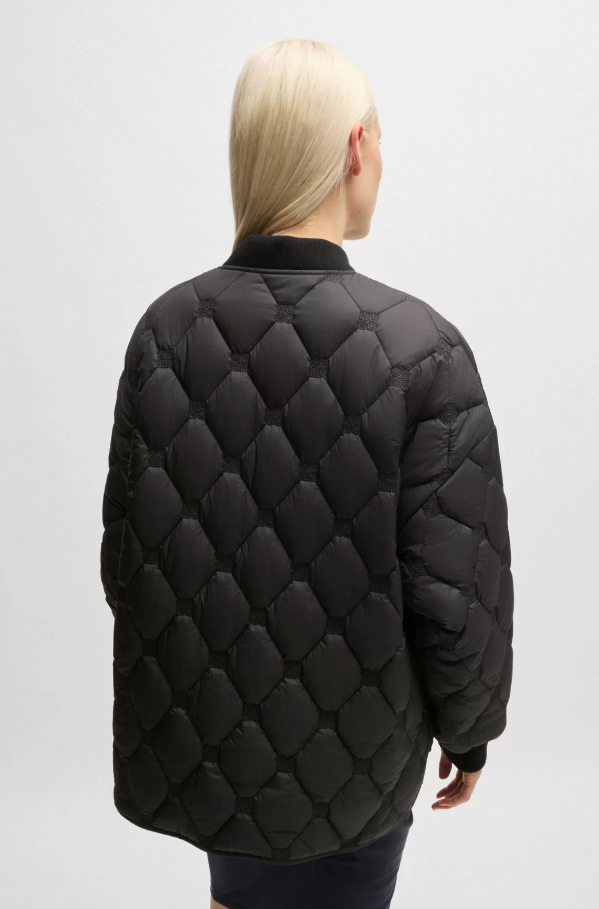 HUGO BOSS Vandskyende Termojakke Med Stablet Logo-quiltning Sort Online