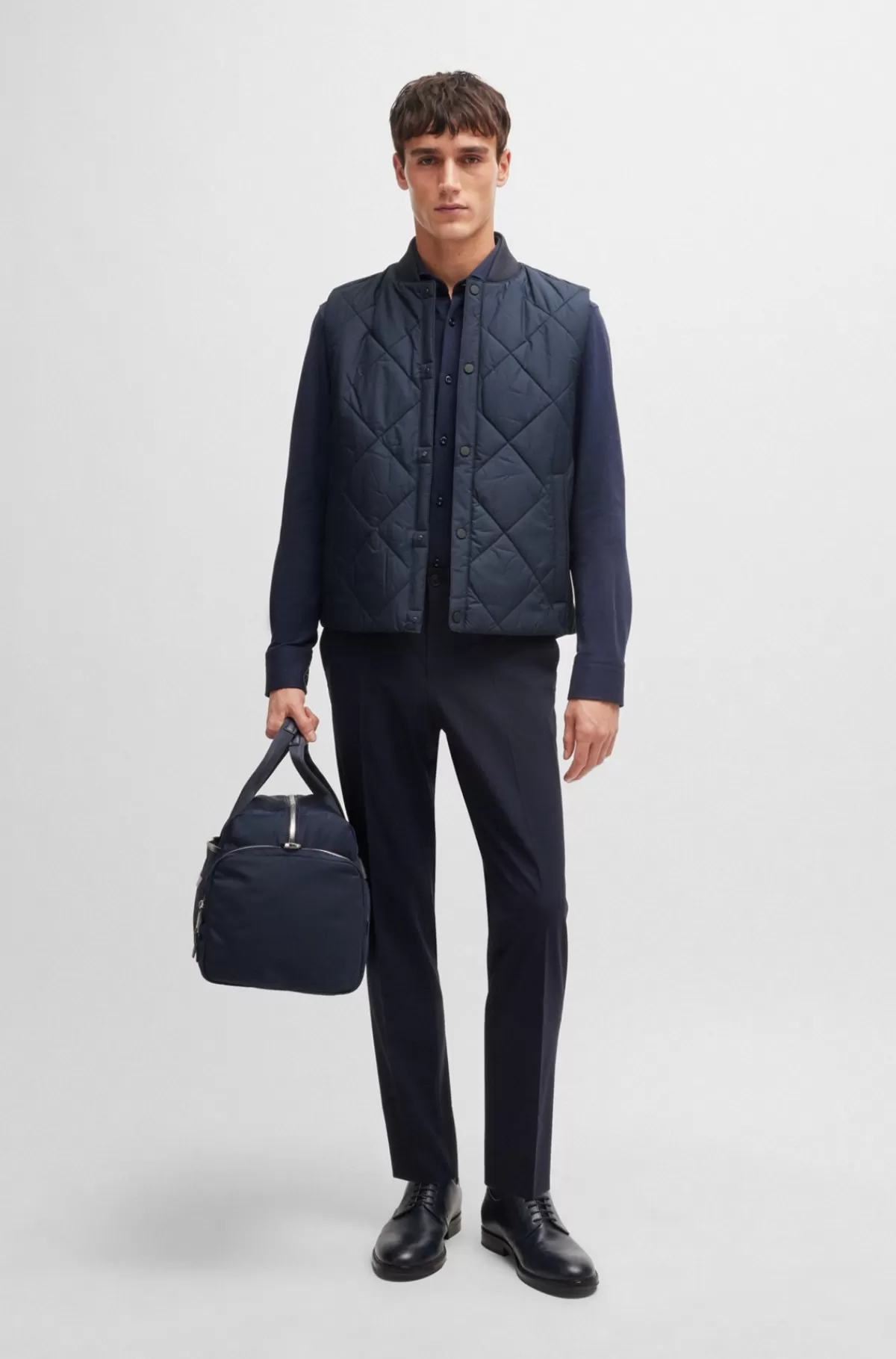 HUGO BOSS Vandskyende Vest Med Regular Fit Og Quiltning Mørkeblå Best Sale