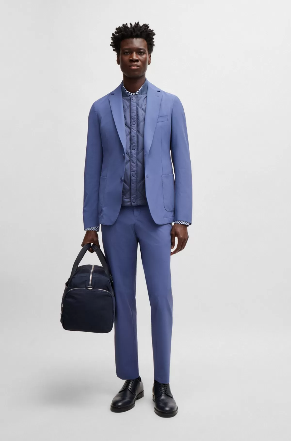 HUGO BOSS Vandskyende Vest Med Regular Fit Og Quiltning Blå Clearance