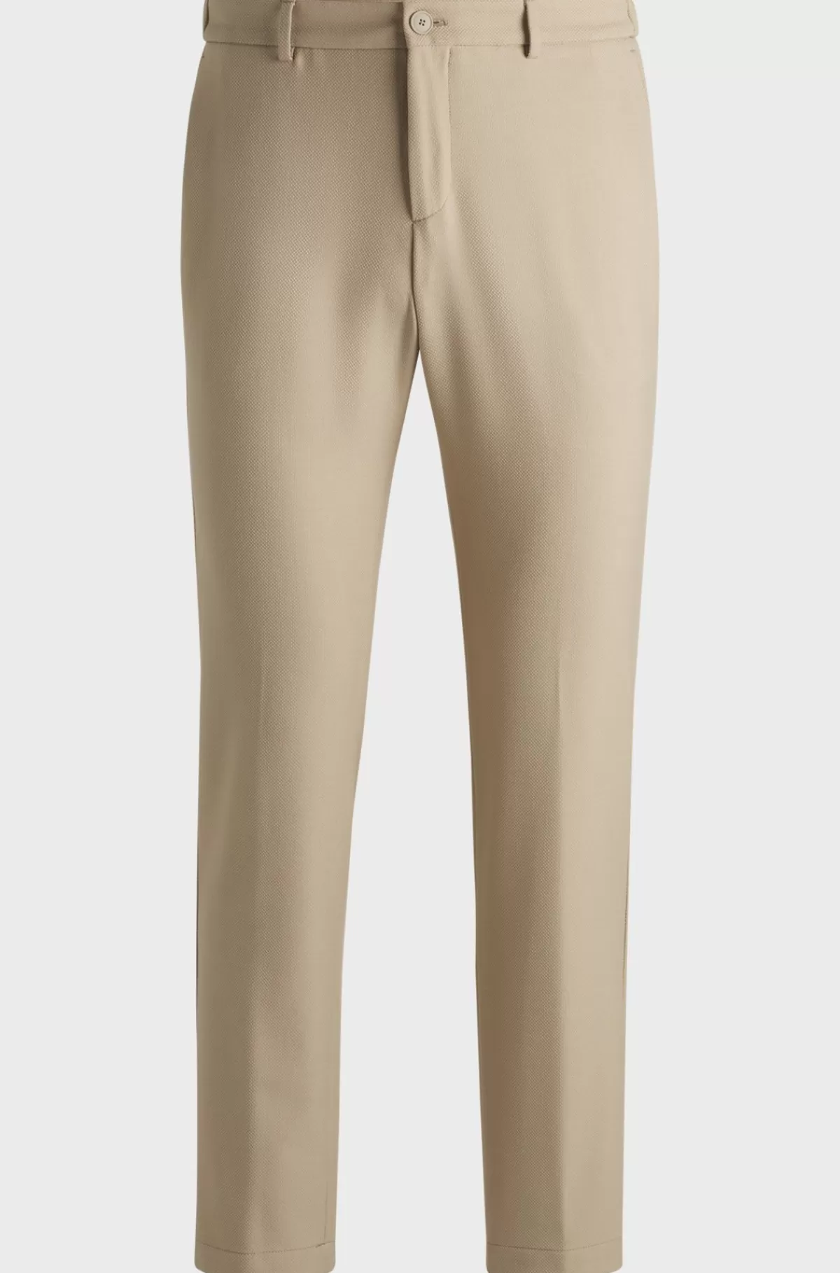 HUGO BOSS Vaskbare Slim Fit-bukser I Mikromønstret Stof Med Stræk Lys beige Shop