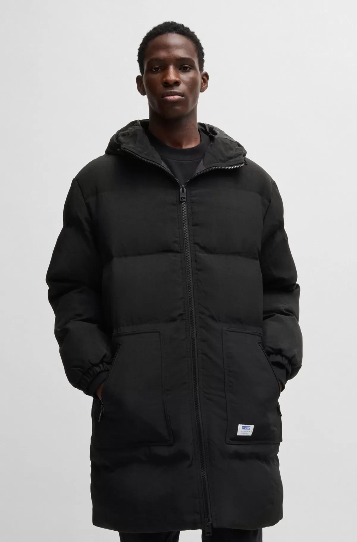 HUGO BOSS Vatteret, Vandskyende Jakke I Regular Fit. Sort Best
