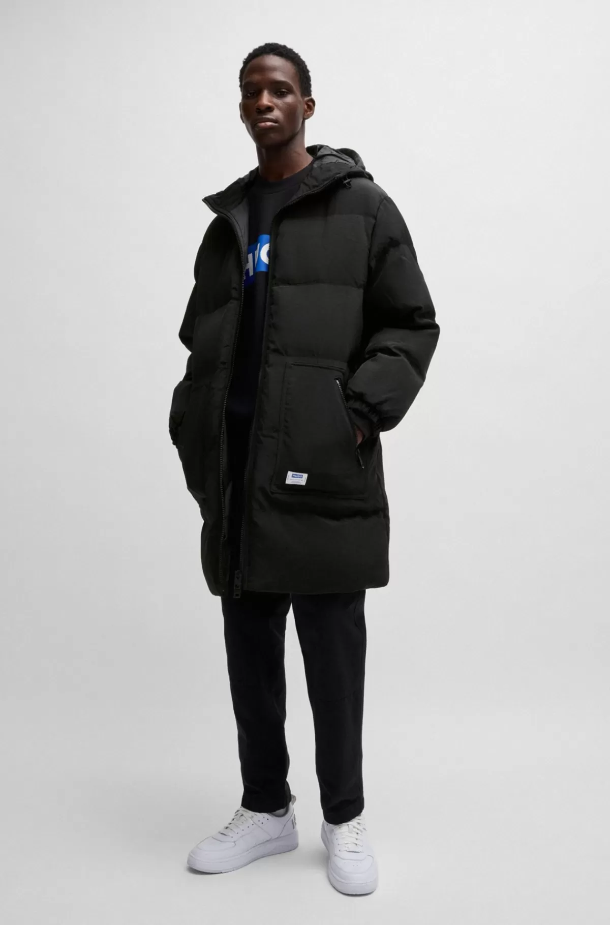 HUGO BOSS Vatteret, Vandskyende Jakke I Regular Fit. Sort Best