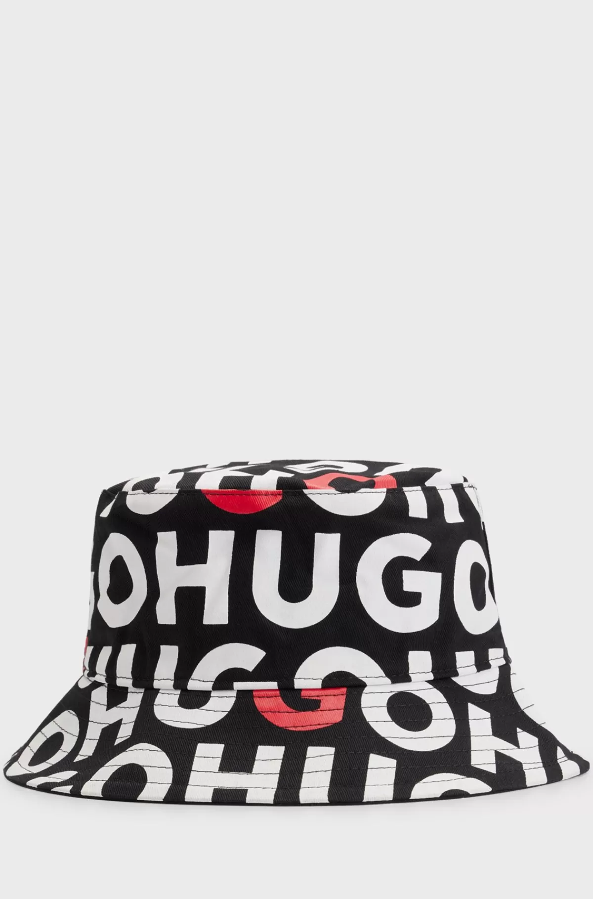HUGO BOSS Vendbar Bøllehat Til Børn I Bomuldskanvas Med Branding Sort Best