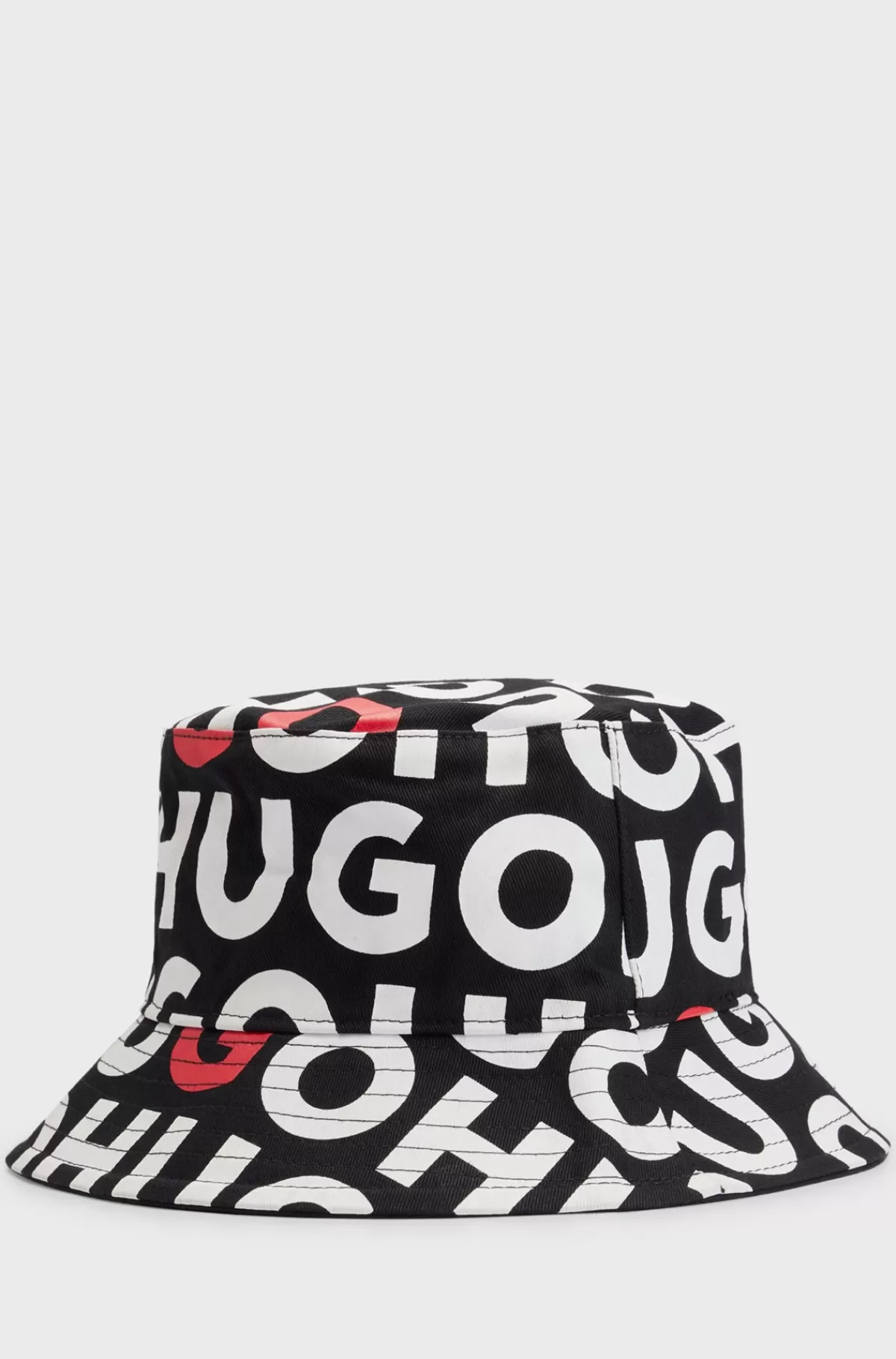 HUGO BOSS Vendbar Bøllehat Til Børn I Bomuldskanvas Med Branding Sort Best