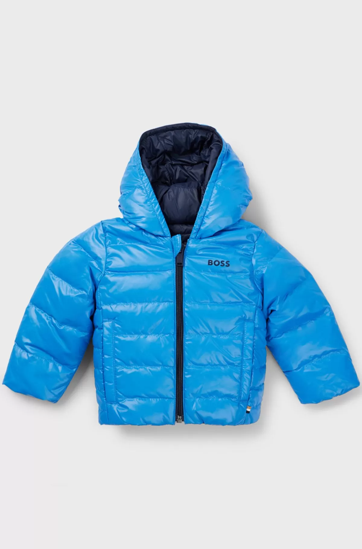 HUGO BOSS Vendbar Dunjakke Med Logo Til Børn Blå Best Sale