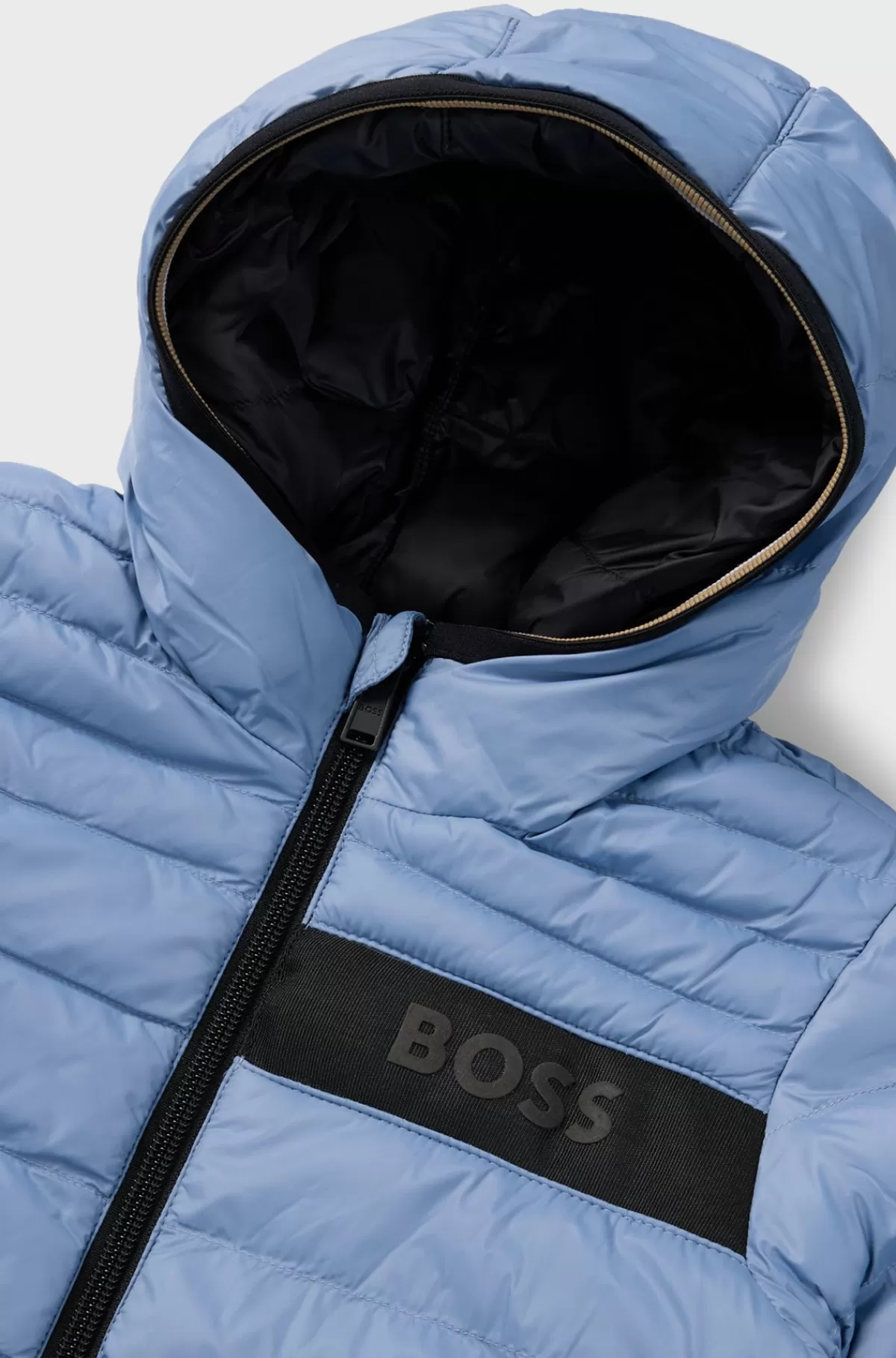 HUGO BOSS Vendbar Jakke Til Børn Med Hætte Og Vandskyende Finish Blå Hot