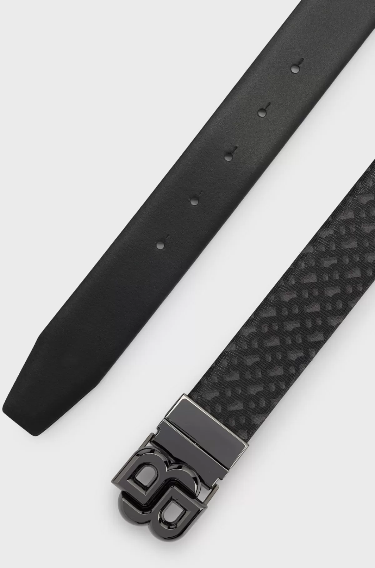 HUGO BOSS Vendbart Bælte I Italiensk Læder Med Spænde Med Dobbelt B-monogram Sort Cheap