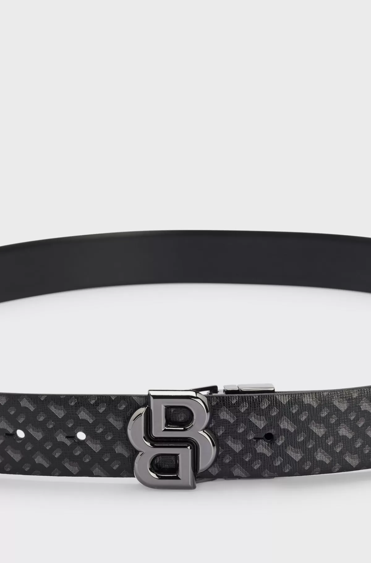HUGO BOSS Vendbart Bælte I Italiensk Læder Med Spænde Med Dobbelt B-monogram Sort Cheap
