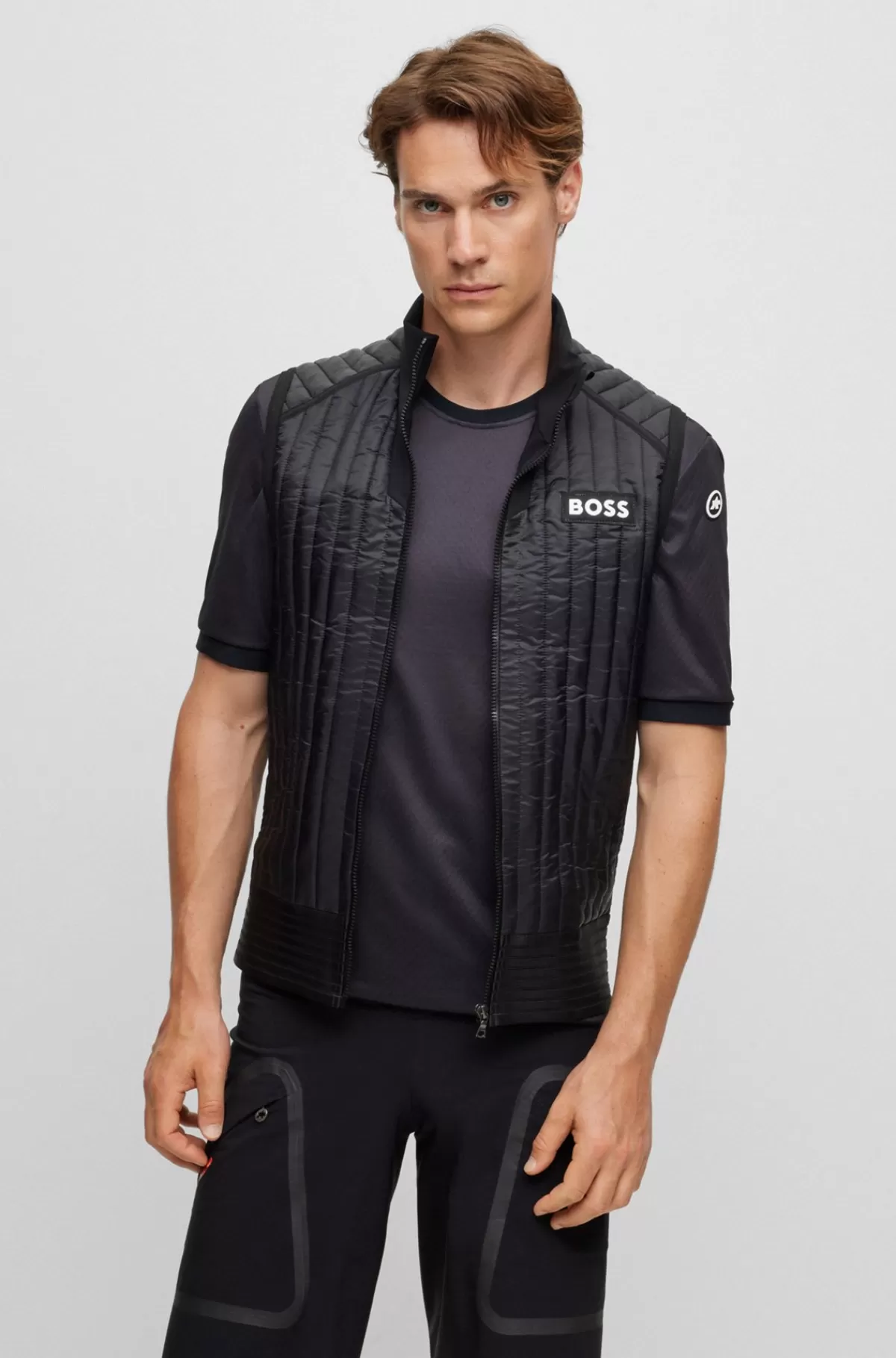 HUGO BOSS Vest I Slim Fit Med Isolerende Fyld Fra BOSS X ASSOS Sort Flash Sale