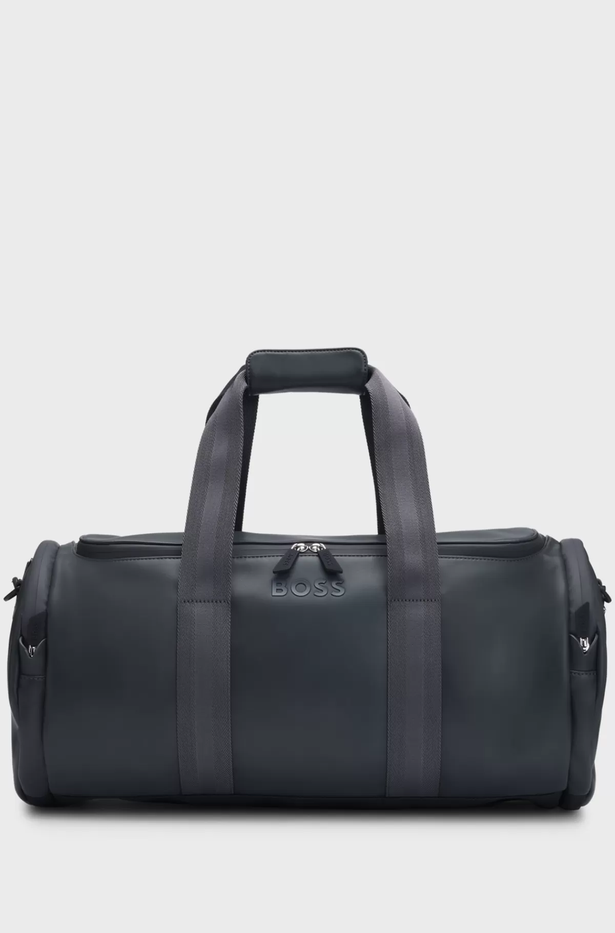 HUGO BOSS Weekendtaske I Imiteret Læder Med Aftagelig Rem Mørkegrå Clearance
