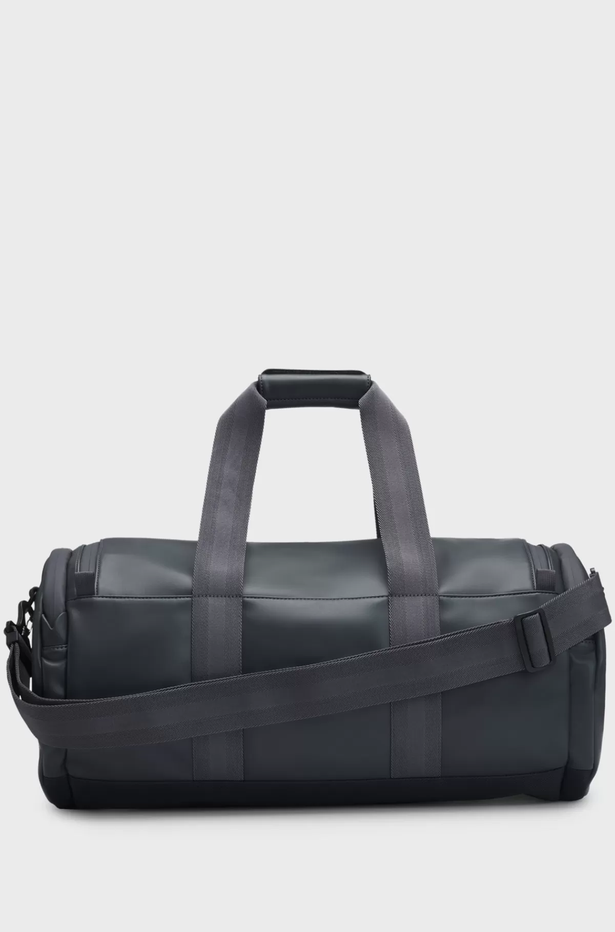 HUGO BOSS Weekendtaske I Imiteret Læder Med Aftagelig Rem Mørkegrå Clearance