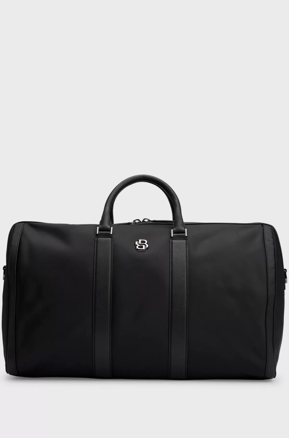 HUGO BOSS Weekendtaske I Twill Med Dobbelt B-monogram Og Tovejslynlås Sort New