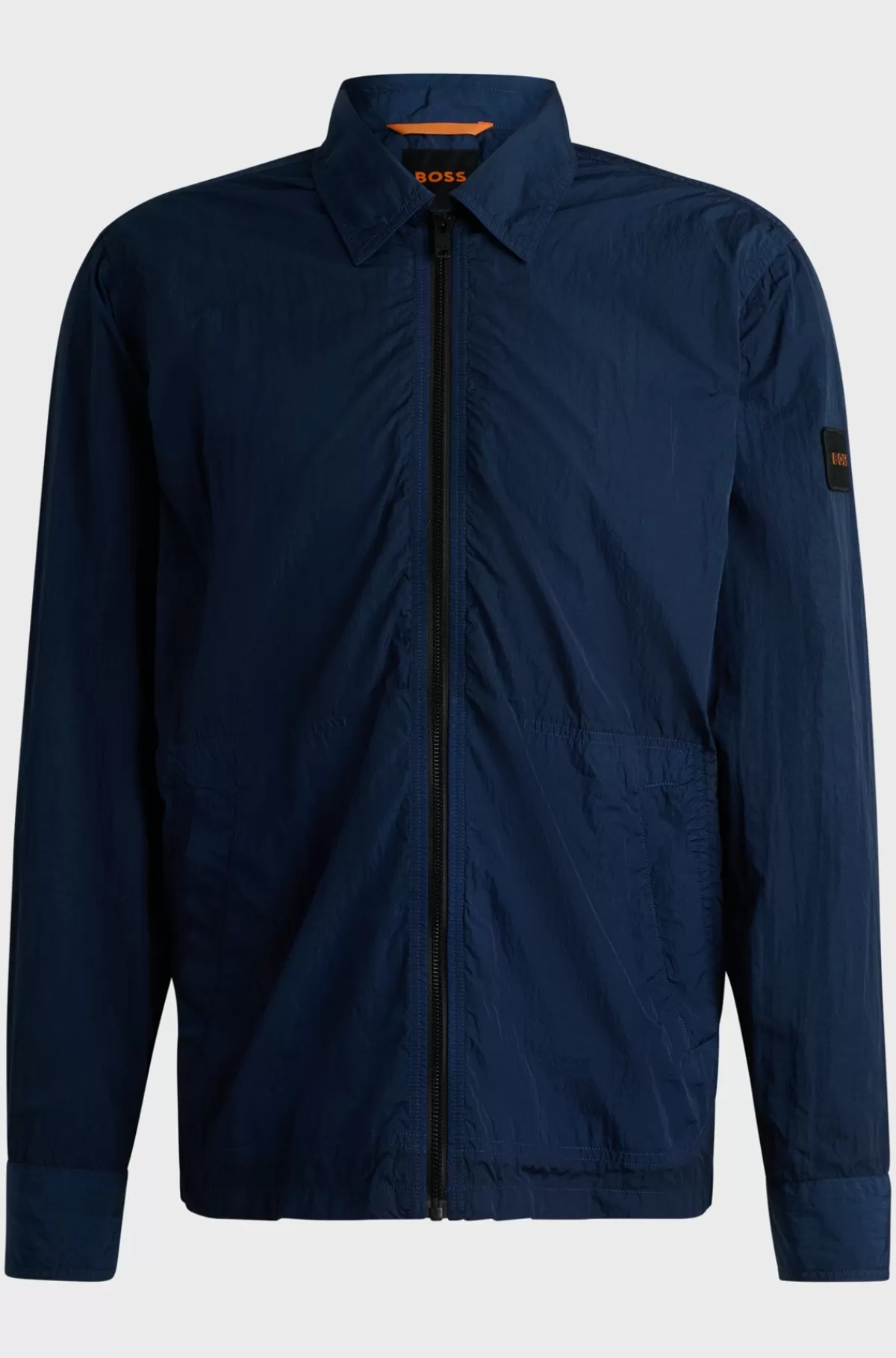 HUGO BOSS Yderskjorte Med Oversize Fit I Stof Med Rynkeeffekt Blå Store